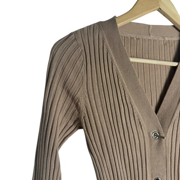 Missoni Tan Cashmere Ribbed Knit Toggle Front Cardigan Sweater Small - Picture 3 of 11